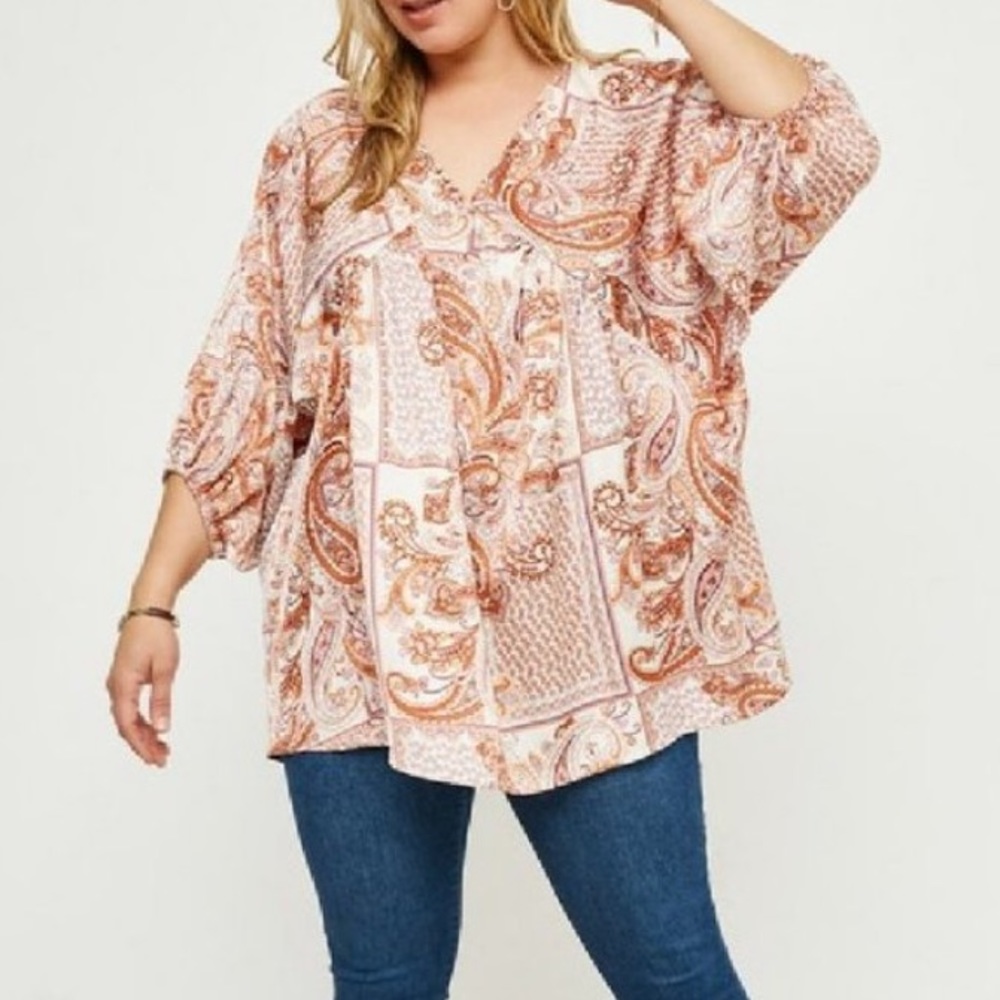 Hayden Paisley Dolman Blouse